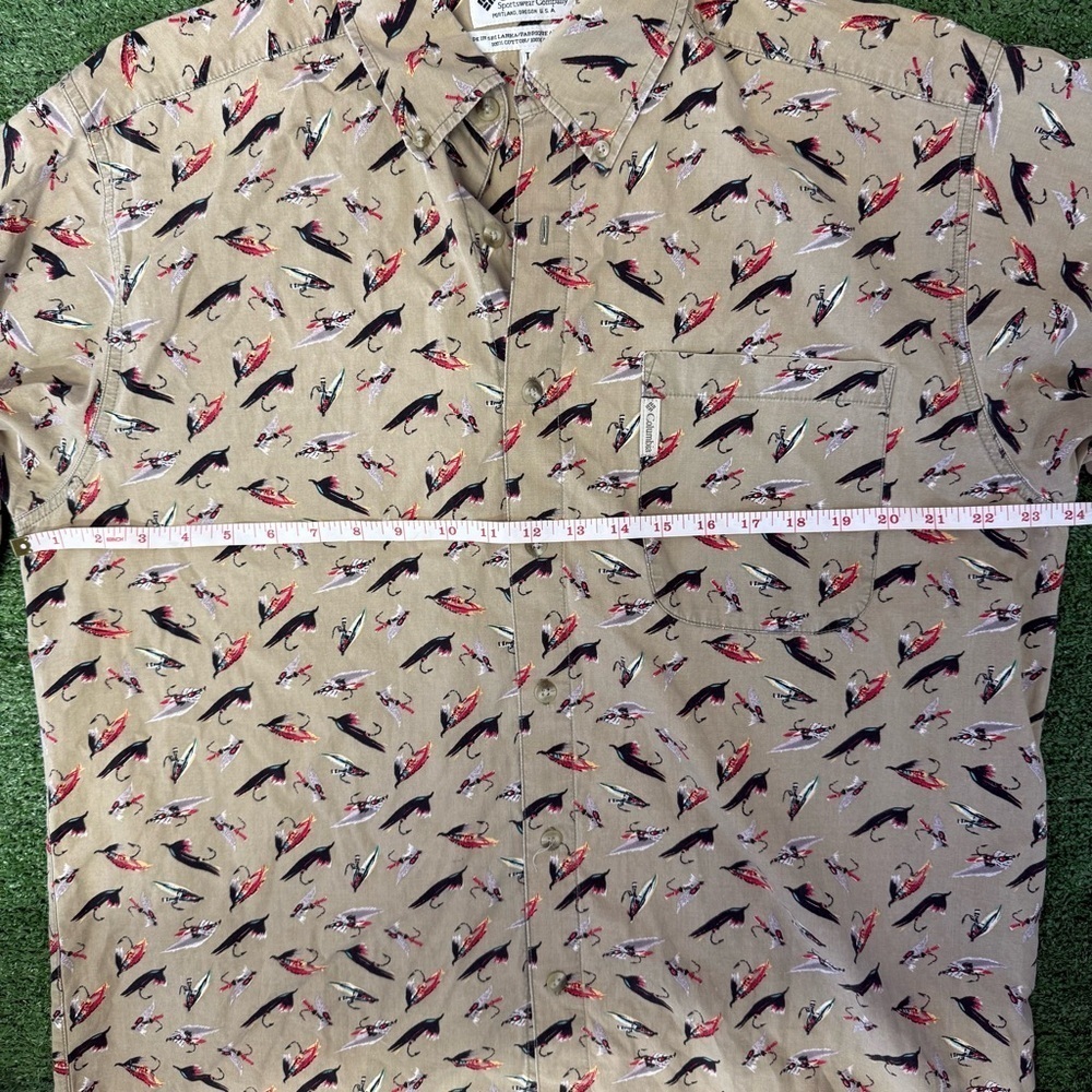 Vintage Columbia Fly fishing lure Patterned Men's Shirt, size Large - Picture 7 of 9